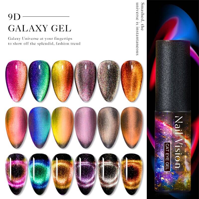 9D Galaxy Cat Eye гель для ногтей Хамелеон магнитный отмачиваемый УФ лак для ногтей 5D/7D 5 мл Полупостоянный маникюрный гель лак