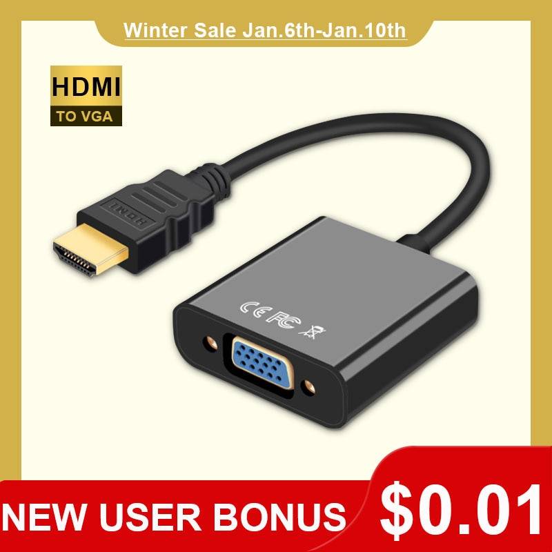 HDMI к VGA адаптер с аудио кабелем HDMI сплиттер к VGA конвертер цифровой аналоговый HD 1080p для ПК ноутбук планшет HDMI кабель