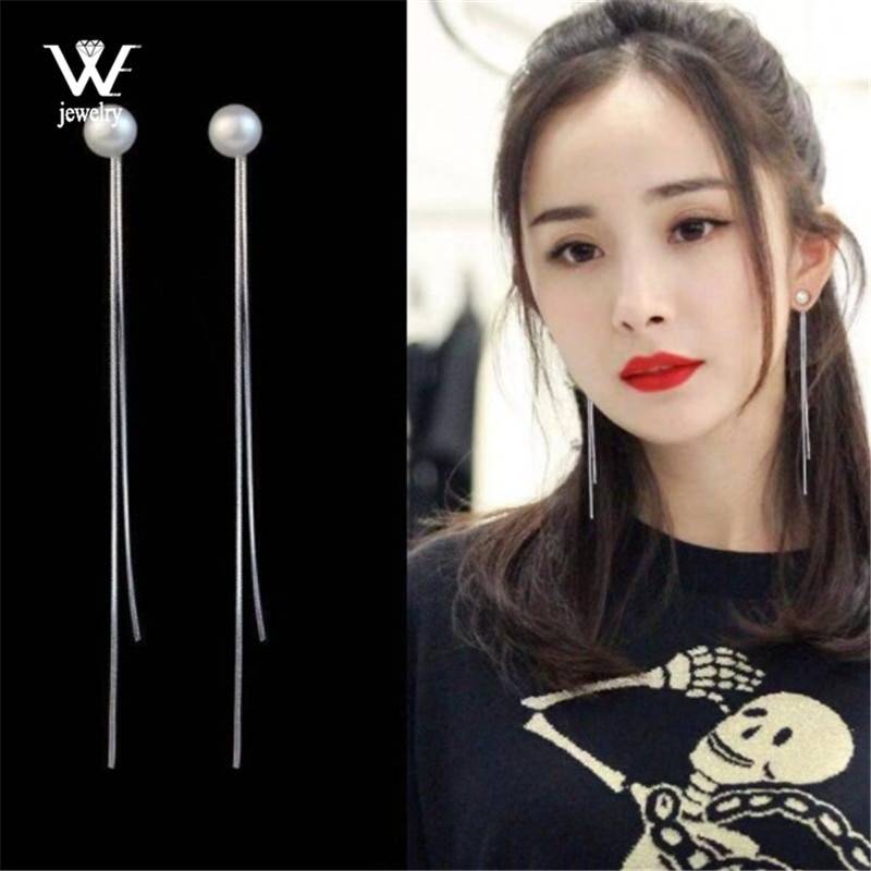 Мы модные серебряные Висячие Красные Белые кубические Длинные серьги из циркония для женщин Шарм цепь со змеей бахрома серьги brinco bijoux