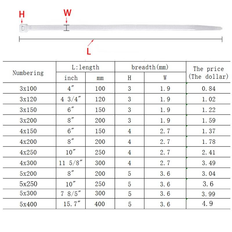 Самоблокирующийся пластиковый нейлоновый Галстук 100 шт. черный 5x300кабельная стяжка крепление ring3X200 кабельная стяжка на молнии набор нейлоновых кабельных стяжек