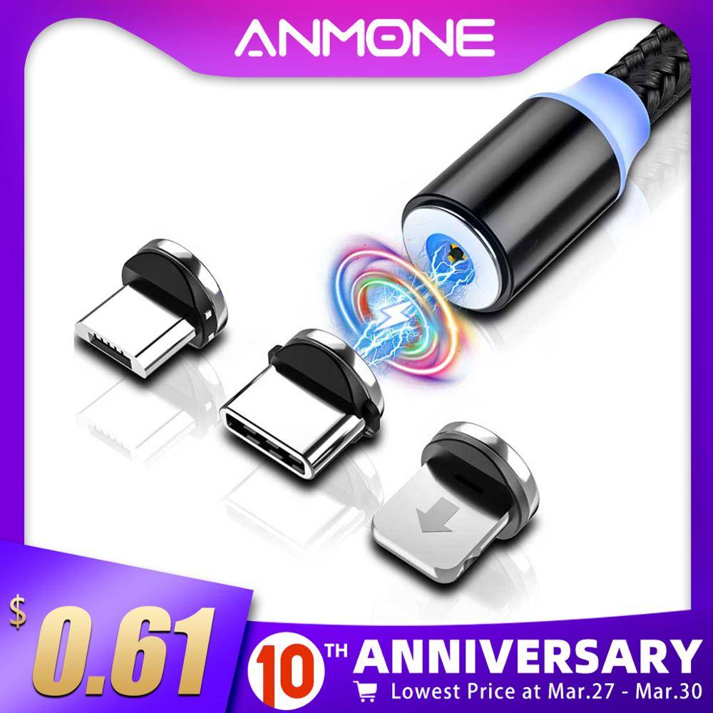 Магнитный Micro USB кабель типа C ANMONE Магнитный зарядный кабель для xiaomi redmi note7 Android для Umidigi F2 USB C зарядный шнур