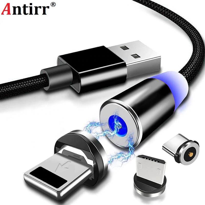 Круглый Магнитный кабель 8 Pin Type C Micro USB C, штекер для быстрой зарядки телефона, магнитное зарядное устройство, штекер для iPhone 1m line chargering