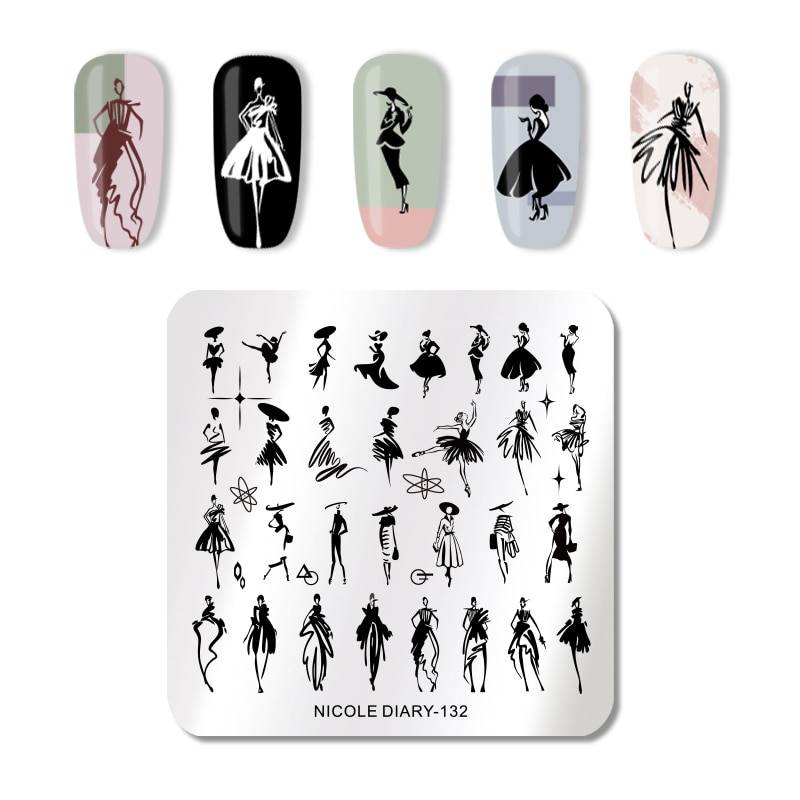 Николь Дневник для дизайна ногтей штамповка пластина для ногтей штамповка шаблон цветок Геометрия животные Сделай Сам дизайн ногтей шаблон для печати изображений