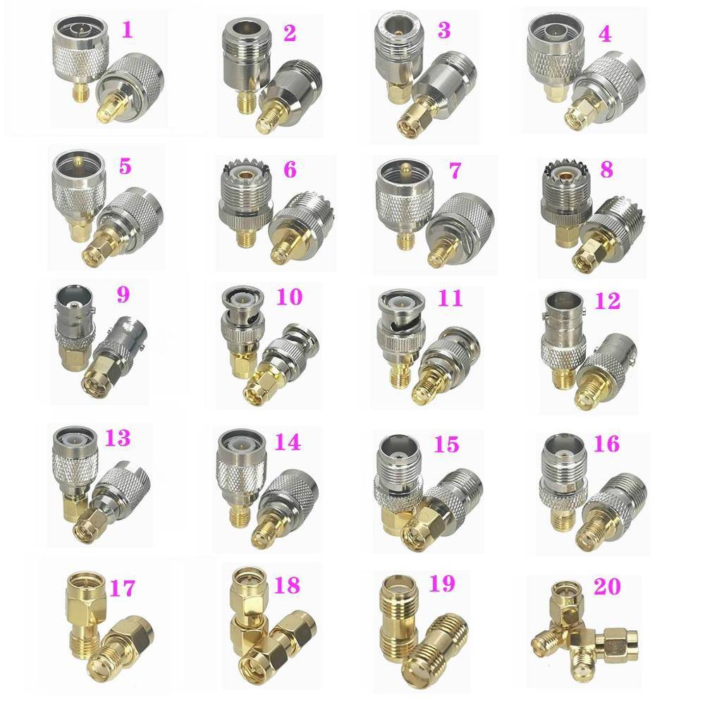 Переходник с разъемом SMA на BNC / N / UHF SO239 PL259 / TNC / SMA RF коаксиальный, 1 шт.