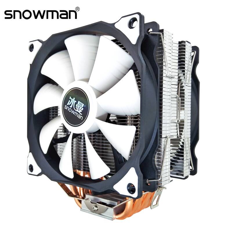 Кулер SNOWMAN для процессора, 6 тепловых трубок, 120 мм, 4 контакта, PWM RGB, для Intel LGA 1200 1150 1151 1155 AMD AM4 AM3, вентилятор охлаждения процессора, ПК, тихий