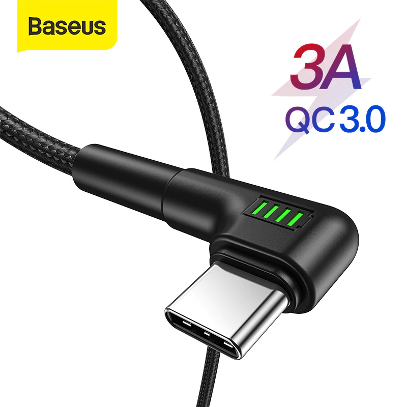 Кабель Baseus USB Type C для Xiaomi Redmi Note 9s 8 Pro Quick Charge 3,0 USB C кабель для быстрой зарядки для Samsung S20 Type C