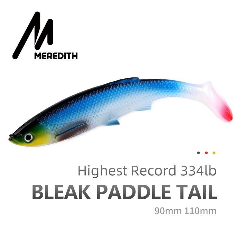 MEREDITH 4,73 "Bleak Paddle Tail 14,5 г 4 шт 120 мм мягкие приманки для рыбалки 3D глаза T Tail искусственные приманки пластиковые приманки для ловли щуки