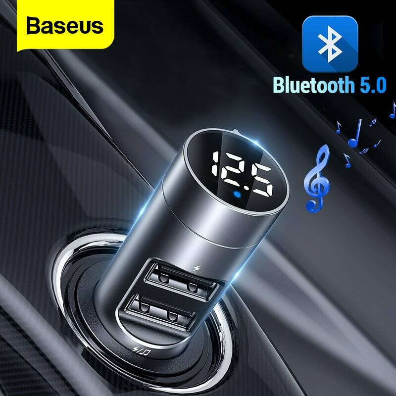 FM-трансмиттер Baseus, Bluetooth 5,0, USB, Aux, MP3