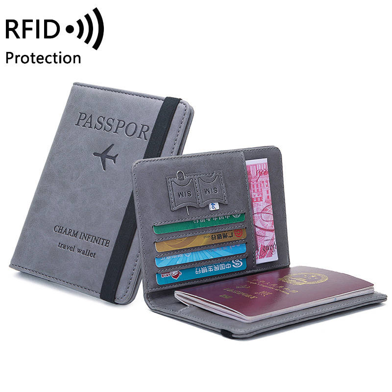 Женский и мужской RFID винтажный Чехол для паспорта в деловом стиле, многофункциональный чехол-кошелек из искусственной кожи с отделением для карт, аксессуары для путешествий