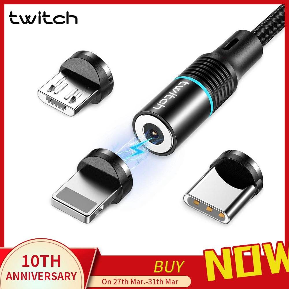 Twitch T01 Магнитный Micro USB Type C кабель для iPhone Xiaomi Мобильный телефон Быстрая зарядка USB кабель магнитное зарядное устройство провод шнур
