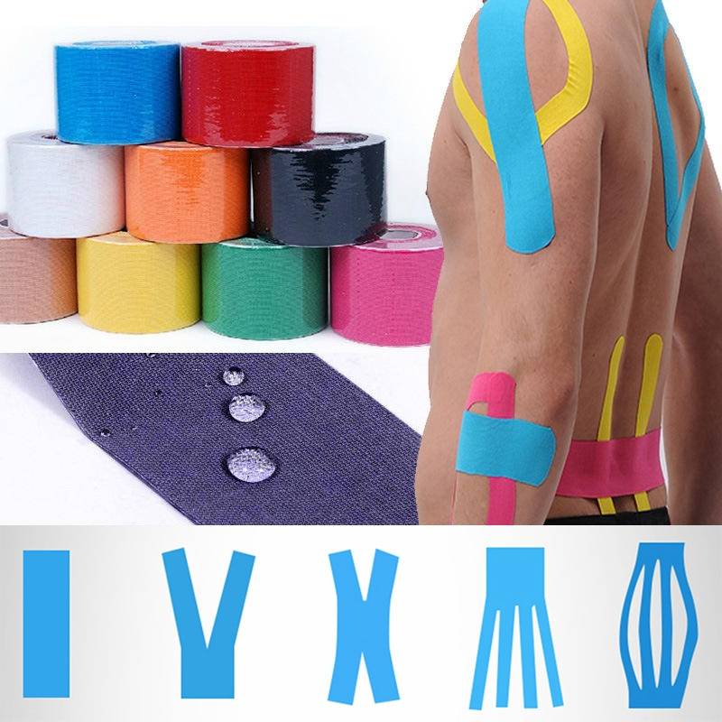 Кинезиологическая лента повязка для мышц 15 цветов спортивная хлопковая эластичная клейкая лента для травм высокоскоростная лента для облегчения боли в коленях