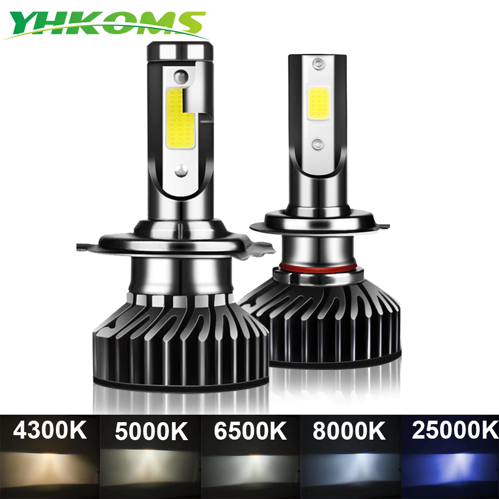 YHKOMS 80 Вт 14000LM автомобильный светильник H4 H7 H1 светодиодный H8 H9 H11 4300K 5000K 6500K 8000K 25000K авто противотуманный светильник 80 Вт 16000LM 12 В светодиодный