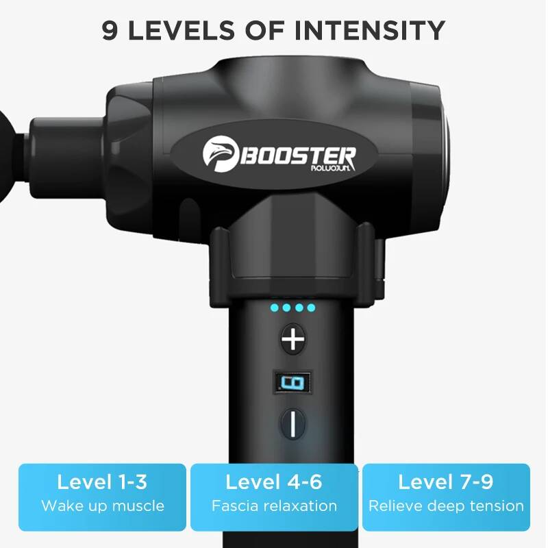 Массажный пистолет Booster для стимуляции мышц, цвет в ассортименте, EU/AU/US/UK