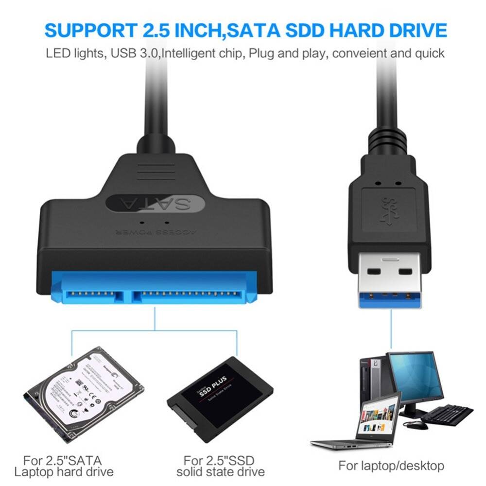 USB SATA 3 кабель Congdi, адаптер Sata к USB 3,0, до 6 Гбит/с, Поддержка 2,5 дюйма, внешний SSD HDD жесткий диск, 22 Pin Sata III A25 2,0