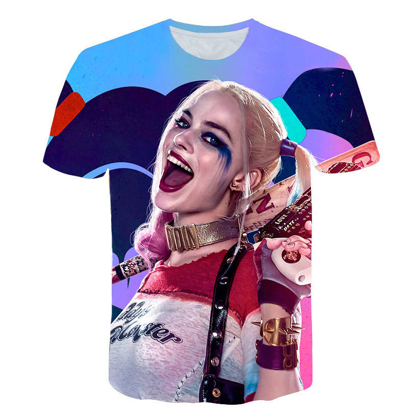 Футболка отряд самоубийц женские мужские Harley Quinn Джокер футболки мужская 3D футболка черная красная одежда с коротким рукавом Уличная одежда