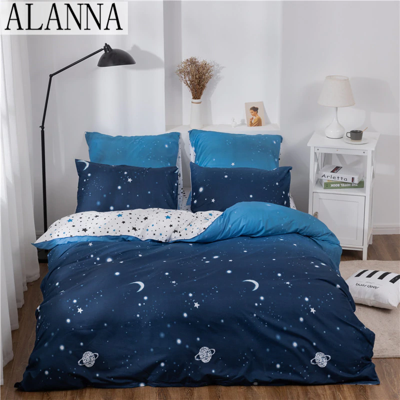 Комплект постельного белья Alanna, комплект из 4-7 предметов с принтом в виде звезд, дерева и цветов, с принтом в виде цветов, для дома