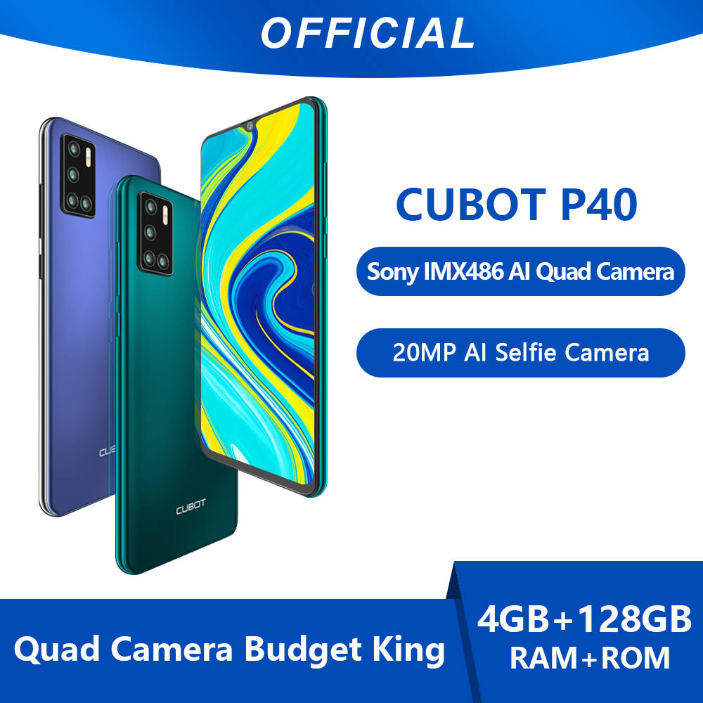 Отзыв о Чехол для Cubot P40 смартфон NFC 4 Гб + 128 ГБ заднего Quad Камера  20MP селфи 6,2 дюймов 4200 мАч Android 10, две sim-карты, мобильный телефон  4 аппарат не привязан к оператору сотовой связи