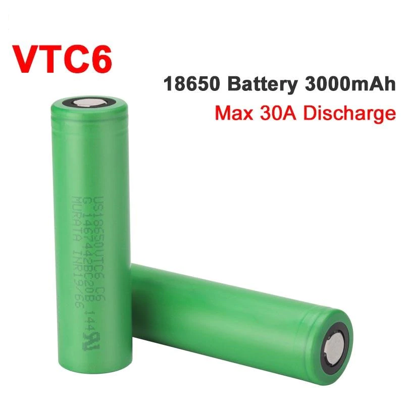 Аккумулятор VTC6 18650 3000 мАч, 3,7 в, 30 А, перезаряжаемые батареи с высоким разрядом 18650 для фонарика US18650VTC6, аккумулятор для инструментов
