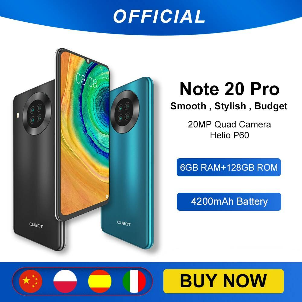 Отзыв о Cubot Note 20 Pro Quad Camera смартфон Четыре камера 6/8 Гб  RAM+128ГБ ROM NFC телефон 6,5 дюйма 4200 мАч Батарея новая Android 10  система две sim-карты мобильные телефоны 4G LTE