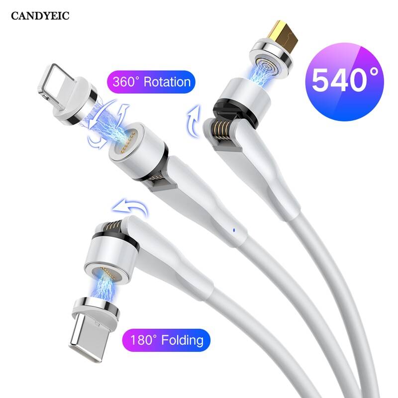 Магнитный кабель CANDYEIC usb-c, Micro USB, для iPhone, Samsung, Huawei, Xiaomi